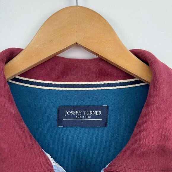 Joseph Turner Yorkshire Full Zip Jersey Sweatshirt in Dark Pink Red - Picture 5 of 11